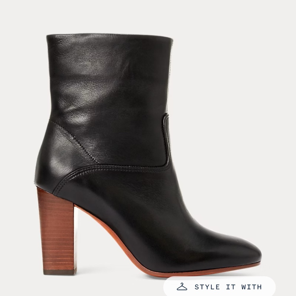 Polo Ralph Lauren Women’s Brindley Lambskin Boot in Black - NEW $495